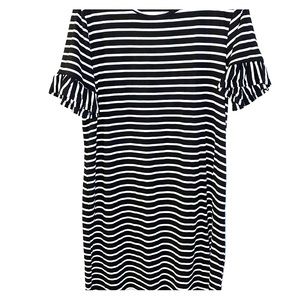 Shein black and white striped dress mini